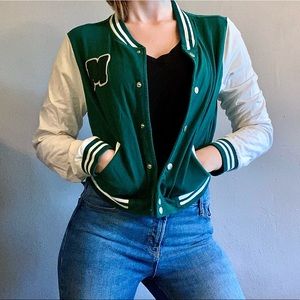 Cropped Varsity/Letterman Jacket with “M”